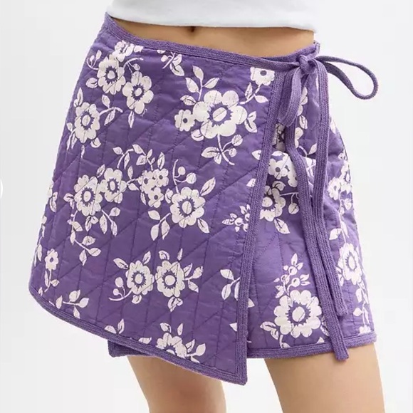 COACH QUILTED FLORAL WRAP SKIRT - NWT